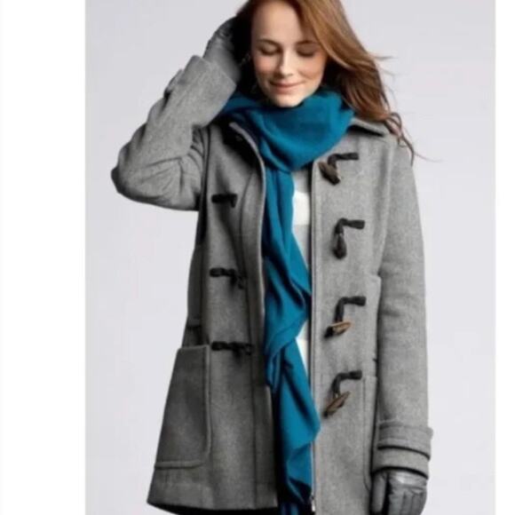 Banana Republic Women's Wool Toggle Coat Dark Gray Size M - Picture 1 of 10